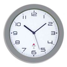 Horloge murale radio Pilotée Alba Hornew - diamètre 30 cm - gris métal