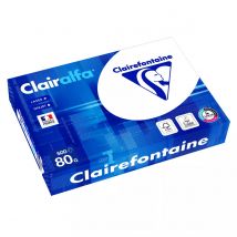 Lot de 5 - Papier Clairefontaine A4 80 g - Blanc Clairalfa - Ramette Papier 500 feuilles