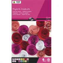 Bloc de 30 feuilles de papier couleur 130g Clairefontaine - format A4 - couleurs assorties