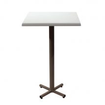 Table mange-debout Brown H115cm plateau carré 70cm Blanc - Pied central Aluminium