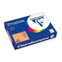Papier couleur Clairefontaine A4 Trophée Pastel Orange 80g - Ramette de 500 feuilles - Lot de 5