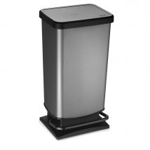 Poubelle plastique à pédale - 40L Gris