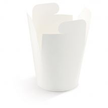 Pot À Pâtes En Carton 48cl Fermeture À Croisillon Blanc - Lot De 50