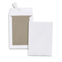 Enveloppe blanche 120 g/m² dos kraft format B5 176 x 250 mm sans fenêtre - Fermeture auto-adhésive