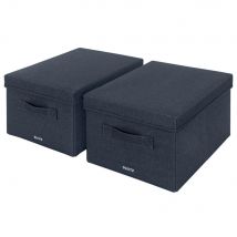 Boîte de rangement en tissu Leitz format medium - Gris - Lot de 2