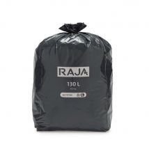 Sac poubelle RAJA 130L noir recyclé forte résistance - Lot de 100