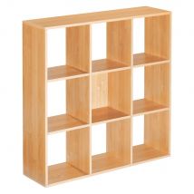 Module bibliothèque multicases classique - 9 cases - hêtre