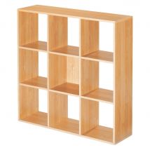 Module bibliothèque multicases classique - 9 cases - hêtre