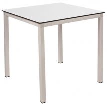 Table carrée Romy 70 x 70 cm - Usage extérieur - Empilable - Blanc