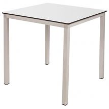 Table carrée Romy 70 x 70 cm - Usage extérieur - Empilable - Blanc