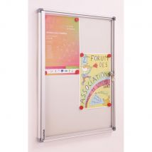 Vitrine d'intérieur Planorga NF Homa 2 feuilles A4 - Cadre alu - Fond métal