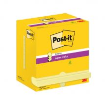 Z-Notes Super Sticky Post-it - format 76 x 127 mm - lot de 12 blocs de 90 feuilles - jaune