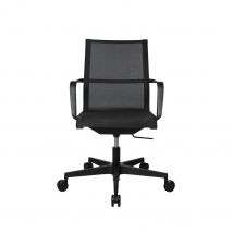Fauteuil de bureau Paul Sitness avec accoudoirs - Assise et dossier en maille filet - Noir