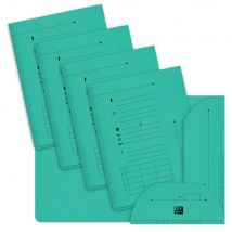 Paquet de 25 sous-dossiers 2 rabats kraft 240gr coloris vert