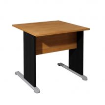 Bureau droit Pulse Bois - L80 x P80 cm - Plateau Aulne - Pieds L Noir