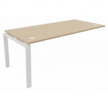 Bureau suivant E-link L 180 x P 80 cm - Plateau Chêne pieds métal Blanc