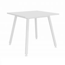 Table carrée Knot - L80 x P80 cm - Plateau Blanc - Pieds métal Blanc