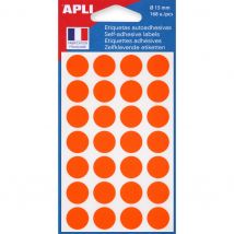 Pastilles adhésives de couleur Agipa Ø 15 mm - coloris orange - paquet 168 unités