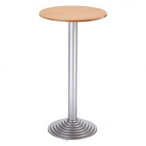 Guéridon pied fonte - H 110 - plateau hêtre - pied aluminium