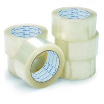 Ruban Adhésif D'Emballage Résistant Raja - En Polypropylène Silencieux 35 Microns 50 Mm X 66 M - Transparent - Lot De 36