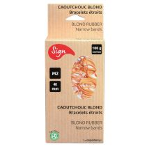 Elastique 40 X 1,5 Mm Sign En Caoutchouc Blond De Qualité Supérieure - Boîte De 100 G