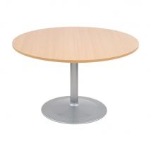 Table de réunion ronde 120cm PURE - Chêne pieds Aluminium