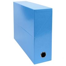 Boîte de transfert Exacompta Iderama - carte lustrée pelliculée - dos 9,5 cm - 34 x 26 cm - bleu clair - Lot de 5