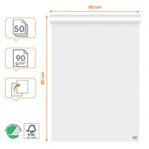 Recharge Bloc Papier Blanc Nobo - 50 Feuilles 90g/m² - 1 Face Uni / 1 Face Quadrillé - 600 X 890 Mm