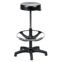 Tabouret bas nylon - tapissé - noir - 55-80 cm de hauteur
