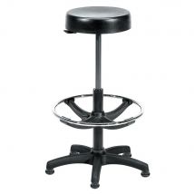Tabouret bas nylon - tapissé - noir - 55-80 cm de hauteur