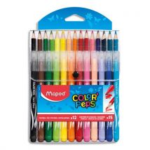 Pochette de 12 feutres Maped Long Life + 15 crayons de couleur Color'Peps