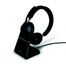 Casque sans fil bluetooth Jabra Evolve2 65 MS Mono + station de recharge - dongle usb-c - noir