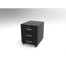 Caisson mobile Bois Kube 2 - noir - 3 tiroirs