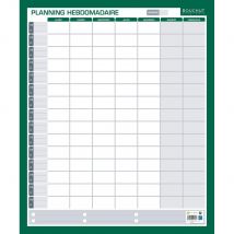 Tableau planning hebdomadaire perpétuel Bouchut - effaçable à sec 50 x 60 cm