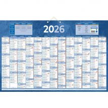 Calendrier mural annuel Bouchut - bleu - 43 x 65 cm