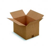 Caisse américaine carton simple cannelure RAJA - L.int. 40 x l.30 x h.27 cm - Kraft brun - Lot de 25