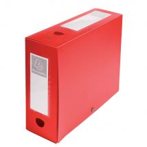 Boîte de classement A4 Exacompta polypropylène - Dos 10 cm - Rouge - Lot de 10