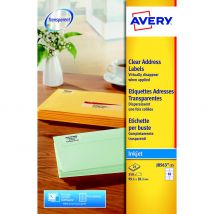 Étiquettes laser transparentes Avery - 99,1 x 38,1 mm - 350 Étiquettes