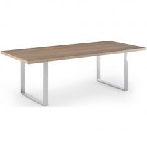 Table de réunion Écho L220 x 100 cm pieds cadre - Noyer