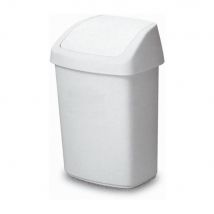 Poubelle avec couvercle basculant Rossignol - 50 L - Blanc