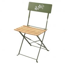 Chaise d'extérieur pliable Haste assise bois - Kaki - Lot de 2