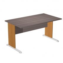 Bureau droit Pulse Bois - L140 x P80 cm - Plateau Cendre - Pieds en L Aulne