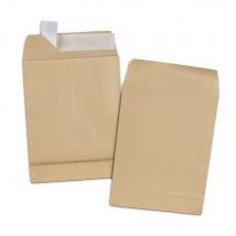 Pochette à soufflet 5 cm Kraft blond armé 120 g/m² 260 x 330 mm sans fenêtre - Bande auto-adhésive
