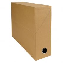 Boîte de transfert Exacompta - en carton rigide recouvert de papier toilé - dos 9 cm - havane - Lot de 5