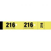 Tickets de vestiaire Elve - 3x20 cm - jaune - bloc de 50 - Lot de 20