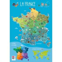 Poster souple CBG format 52 x 76cm carte de France et ses spécialités