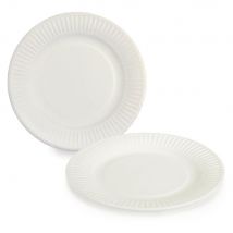 Assiette ronde en carton 19 cm - Blanc - Lot de 100