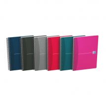 Carnet Oxford Essentials A5 avec reliure à spirale double - 90 feuilles/180 pages - pages lignées - 90 g/m² - Lot de 5