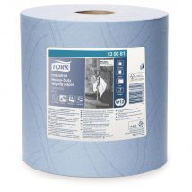 Papier d'essuyage Tork industriel 350 formats - 130081 - Bleu - pour TORK W1 & W2 - Lot de 2