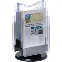 Présentoir de documents rotatif - Archivo 2000 - double face - 6 cases format A4 - Transparent - Lot de 3
